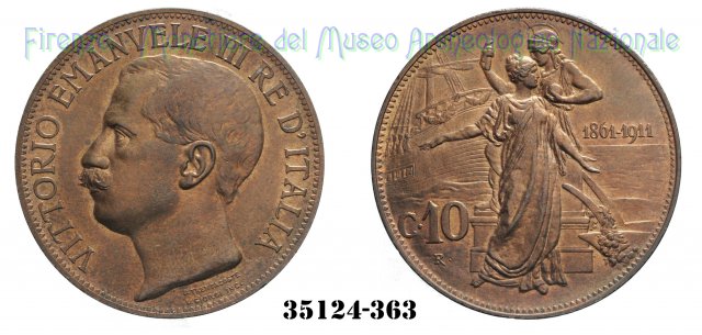 10 Centesimi "Cinquantenario" 1911 (Roma)