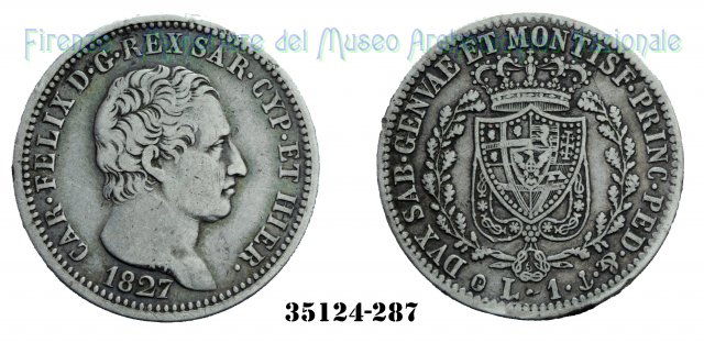 1 Lira 1827 (Genova)