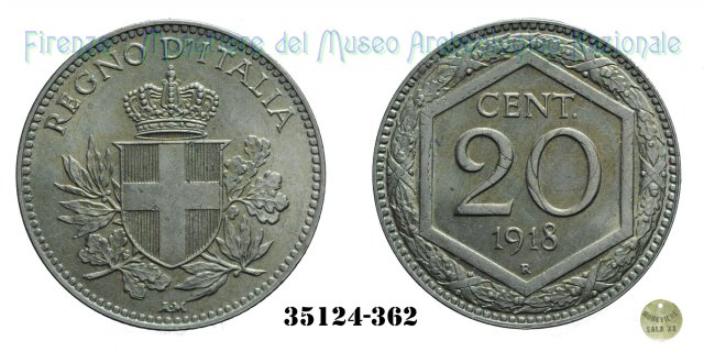 20 Centesimi "Esagono" 1918 (Roma)