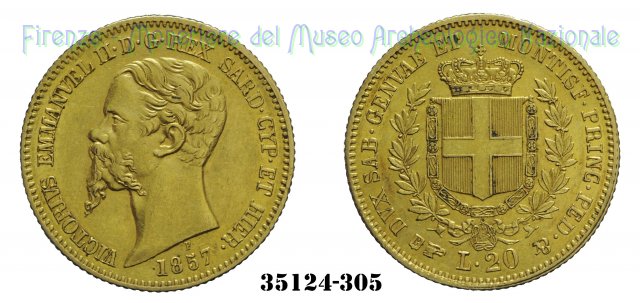 20 Lire 1857 (Torino)