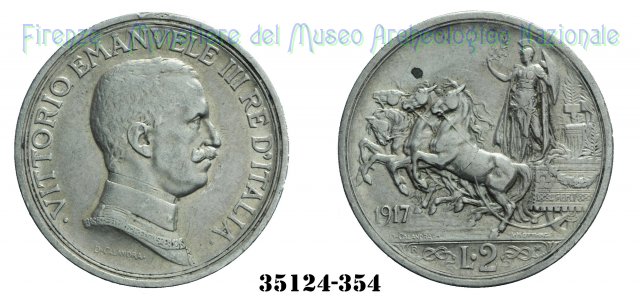 2 Lire "Quadriga briosa" 1917 (Roma)