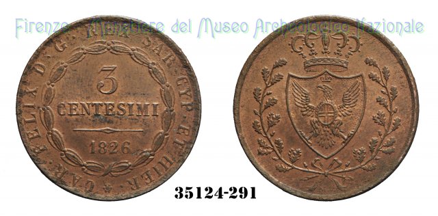 3 Centesimi 1826 (Torino)