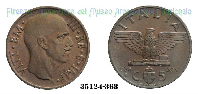 5 Centesimi "Impero" 1° Tipo 1936 (Roma)