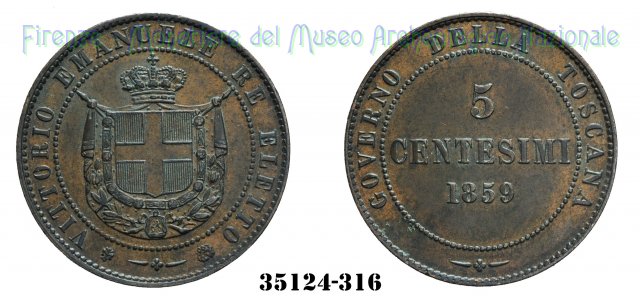 5 Centesimi 1° Tipo 1859 (Birmingham)