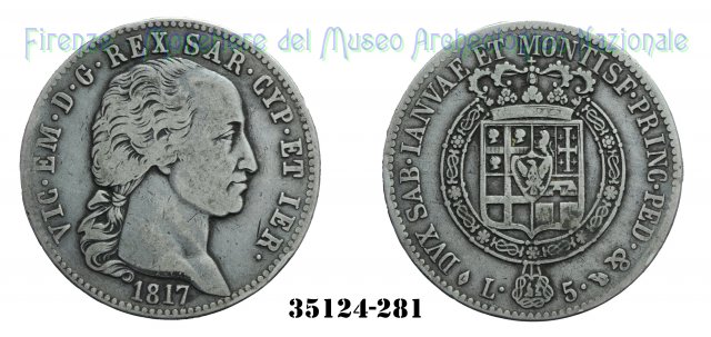 5 Lire - 1° Tipo 1817 (Torino)