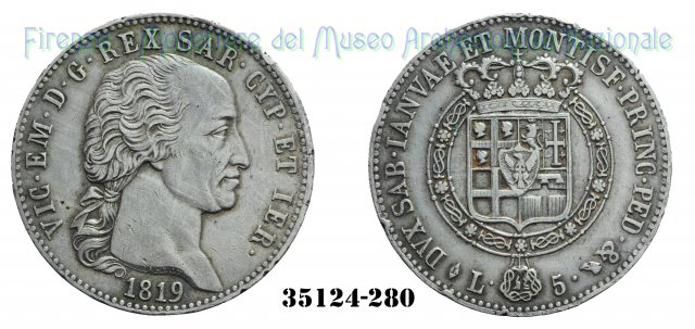 5 Lire - 1° Tipo 1819 (Torino)