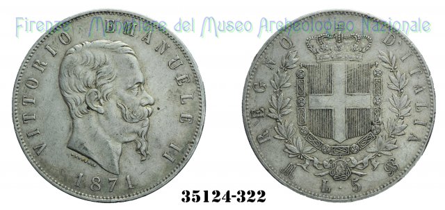 5 Lire 2° Tipo 1871 (Milano)