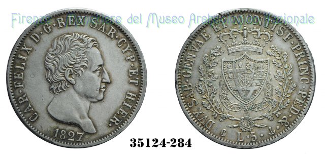 5 Lire 1827 (Genova)