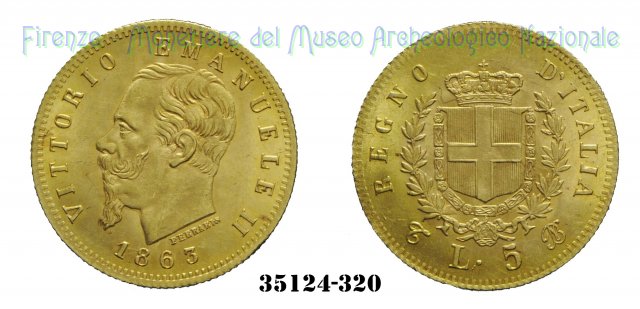 5 Lire "Oro" 1863 (Torino)