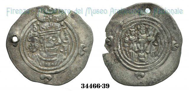 Dracma 627-628 d.C. (Bendjir)