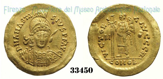 VICTORI AAVCCC monogramma di Teodorico 491-518 d.C. (Roma)