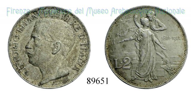 2 Lire "Cinquantenario" 1911 (Roma)