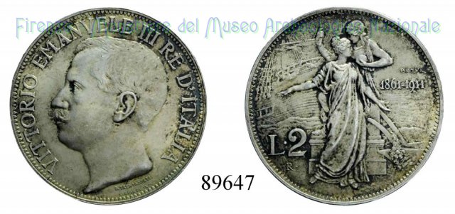 2 Lire "Cinquantenario" 1911 (Roma)