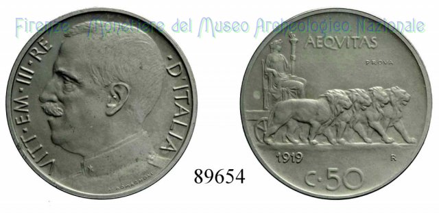 50 centesimi "Leoni" 1919 (Roma)