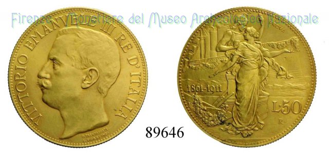 50 lire "Cinquantenario" 1911 (Roma)