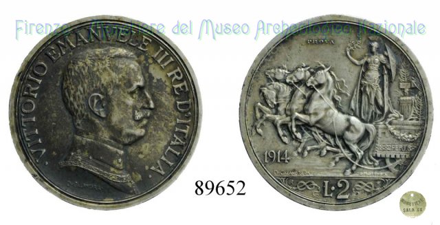 5 Lire "Quadriga briosa" 1914 (Roma)