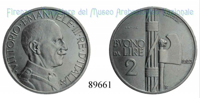 Buono da 2 lire "Fascio" 1923 (Roma)