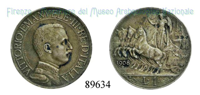 1 Lira "Quadriga veloce" 1908 (Roma)