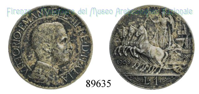 1 Lira "Quadriga veloce" 1908 (Roma)