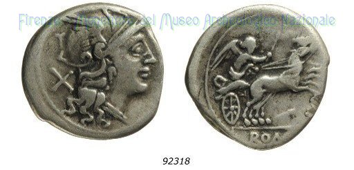 Testa di Roma / Vittoria su biga (RRC 197/1b) 157-156 a.C. (Roma)