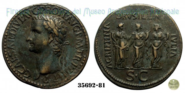 AGRIPPINA / DRVSILLA / IVLIA - RIC 41 39-40 d.C. (Roma)