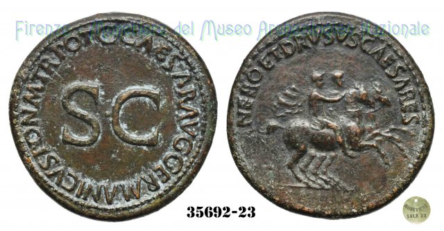 C CAESAR AVG GERMANICVS PON M TR POT - Ric 34 37-38 d.C. (Roma)