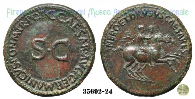 C CAESAR AVG GERMANICVS PON M TR POT - Ric 34 37-38 d.C. (Roma)