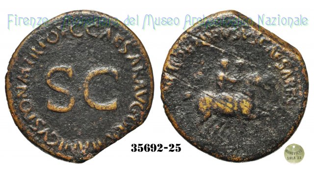 C CAESAR AVG GERMANICVS PON M TR POT - Ric 34 37-38 d.C. (Roma)