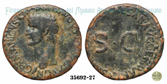 C CAESAR AVG GERMANICVS PON M TR POT- Ric.35 37-38 d.C. (Roma)