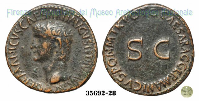 C CAESAR AVG GERMANICVS PON M TR POT- Ric.35 37-38 d.C. (Roma)