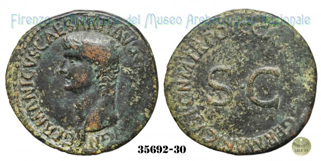 C CAESAR AVG GERMANICVS PON M TR POT- Ric.35 37-38 d.C. (Roma)