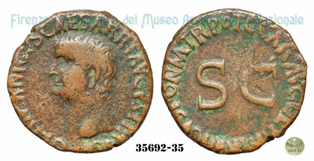 C CAESAR AVG GERMANICVS PON M TR POT- Ric.35 37-38 d.C. (Roma)