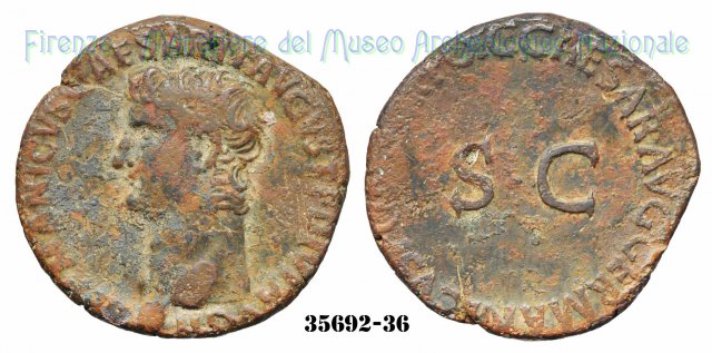 C CAESAR AVG GERMANICVS PON M TR POT- Ric.35 37-38 d.C. (Roma)