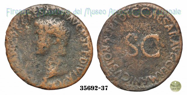 C CAESAR AVG GERMANICVS PON M TR POT- Ric.35 37-38 d.C. (Roma)