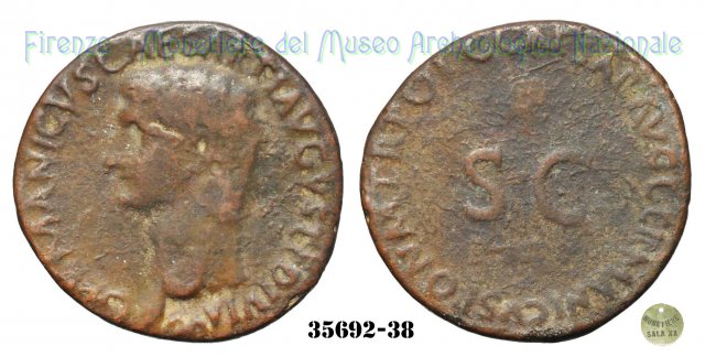 C CAESAR AVG GERMANICVS PON M TR POT- Ric.35 37-38 d.C. (Roma)