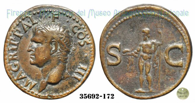 Nettuno con delfino - RIC 58 37-41 d.C. (Roma)