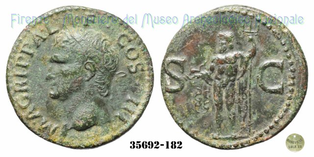 Nettuno con delfino - RIC 58 37-41 d.C. (Roma)