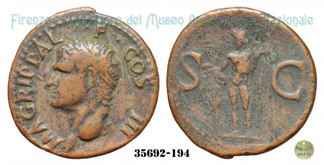 Nettuno con delfino - RIC 58 37-41 d.C. (Roma)