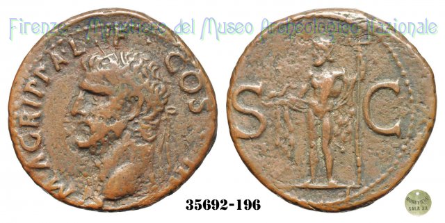 Nettuno con delfino - RIC 58 37-41 d.C. (Roma)