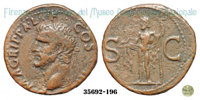 Nettuno con delfino - RIC 58 37-41 d.C. (Roma)