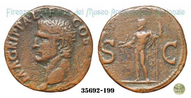 Nettuno con delfino - RIC 58 37-41 d.C. (Roma)