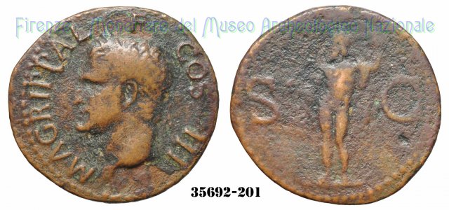 Nettuno con delfino - RIC 58 37-41 d.C. (Roma)