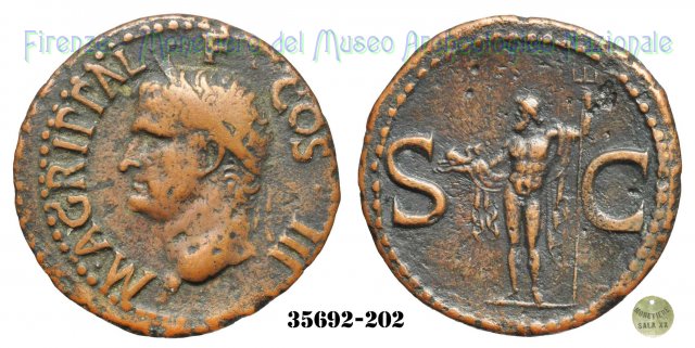 Nettuno con delfino - RIC 58 37-41 d.C. (Roma)