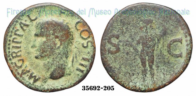 Nettuno con delfino - RIC 58 37-41 d.C. (Roma)