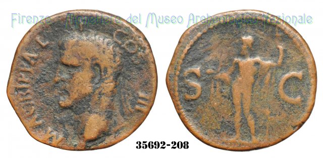 Nettuno con delfino - RIC 58 37-41 d.C. (Roma)