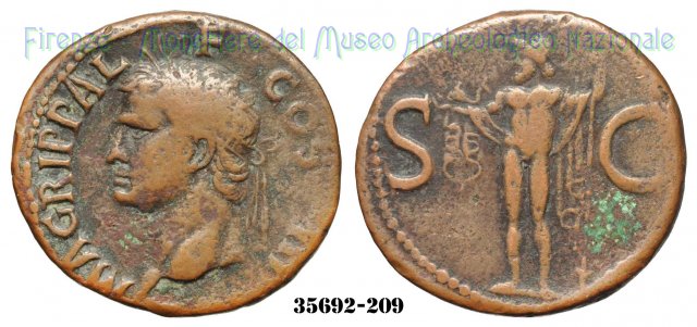 Nettuno con delfino - RIC 58 37-41 d.C. (Roma)