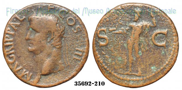 Nettuno con delfino - RIC 58 37-41 d.C. (Roma)