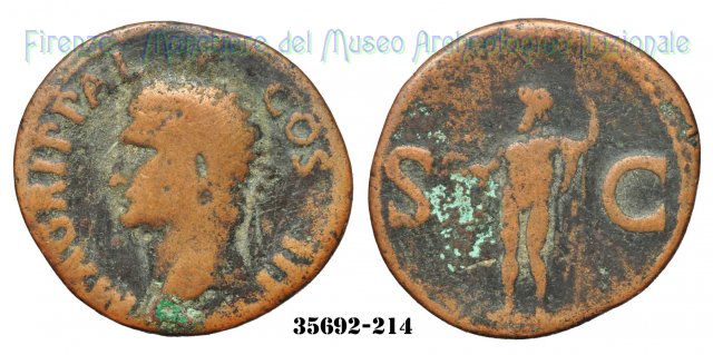 Nettuno con delfino - RIC 58 37-41 d.C. (Roma)