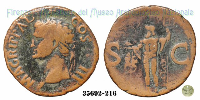 Nettuno con delfino - RIC 58 37-41 d.C. (Roma)