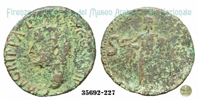 Nettuno con delfino - RIC 58 37-41 d.C. (Roma)